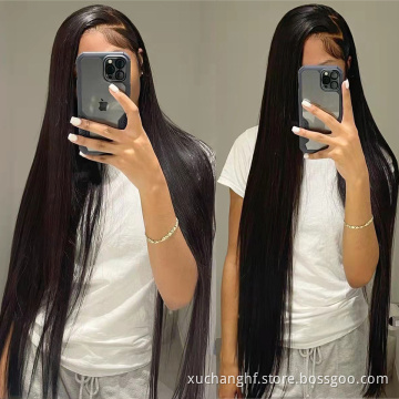 13*4 Lace Front Wig 30inch Long Straight Brazilian Hair Remy Hair Hand Tied Wig Transparent French Lace ALL Colors